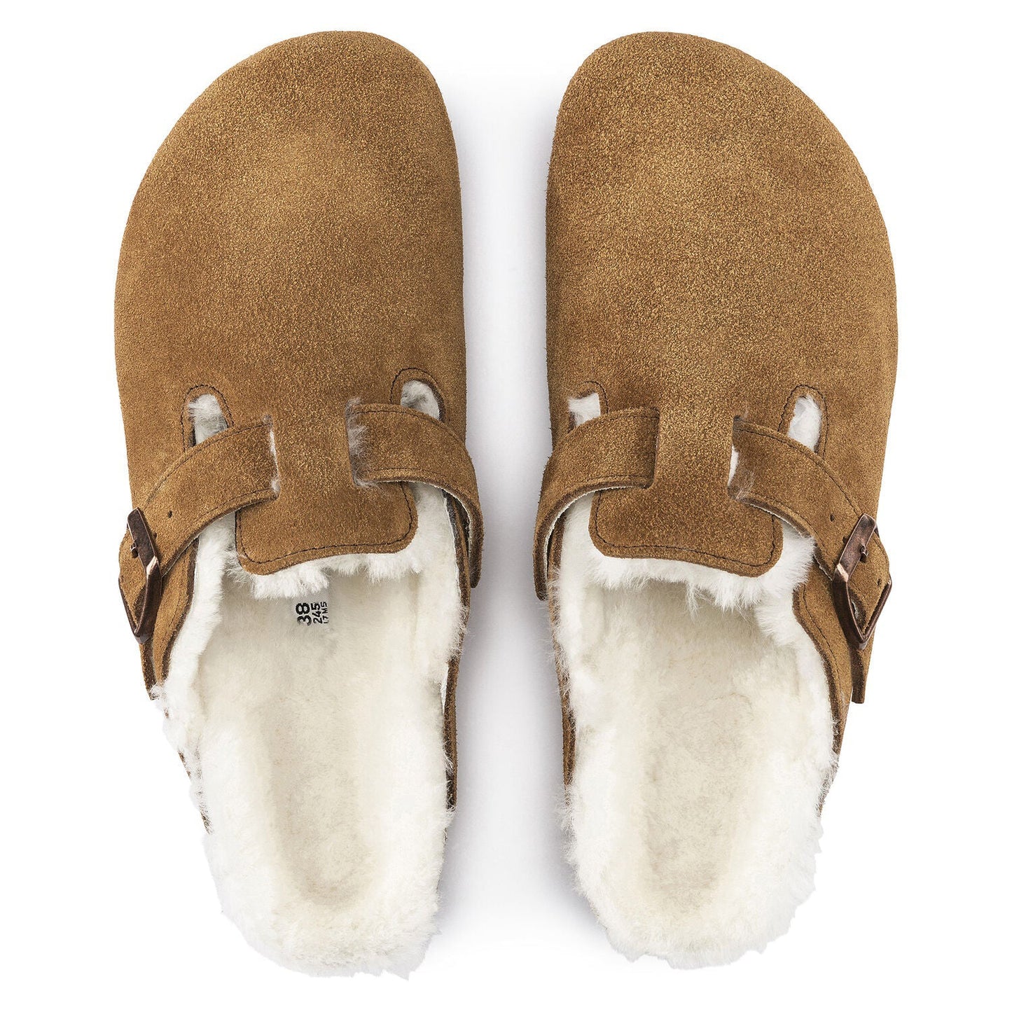 Closed-Toe cork slides Shearling | Suede | Mink