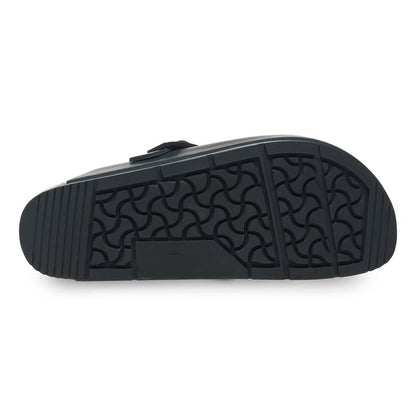 Closed-Toe cork slides Pro | Leather | Black