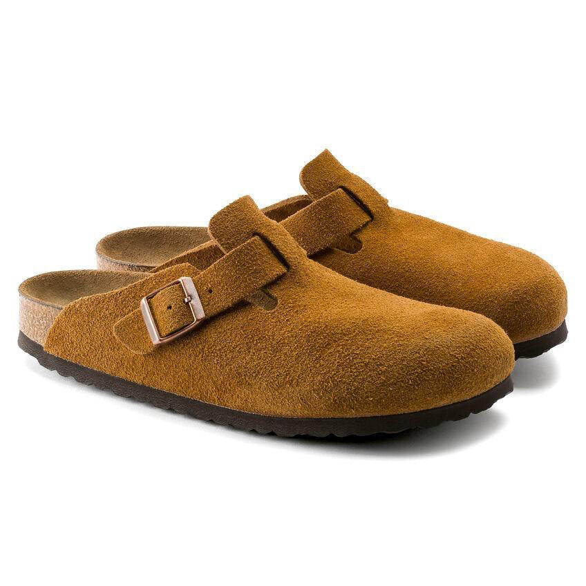 Closed-Toe cork slides | Soft Footbed | Suede | Mink