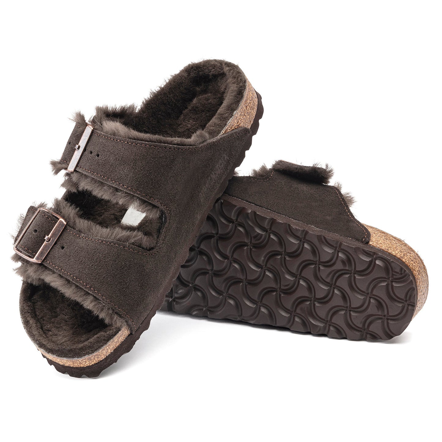 Two-Strap comfort Shearling | Suede | Mocha