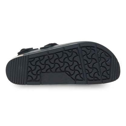 Closed-Toe cork slides Pro | Leather | Black