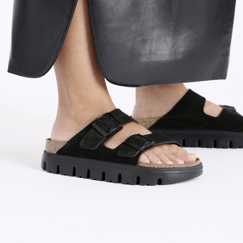 Two-Strap comfort Chunky | Suede | Black/Black