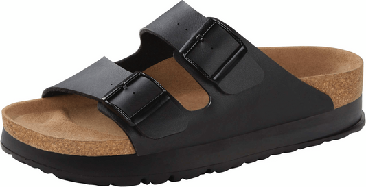 Two-Strap comfort Platform | Vegan | Black