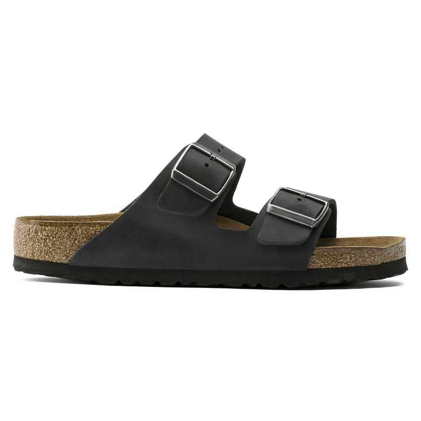 Two-Strap comfort | Soft Footbed | Oiled Leather | Black