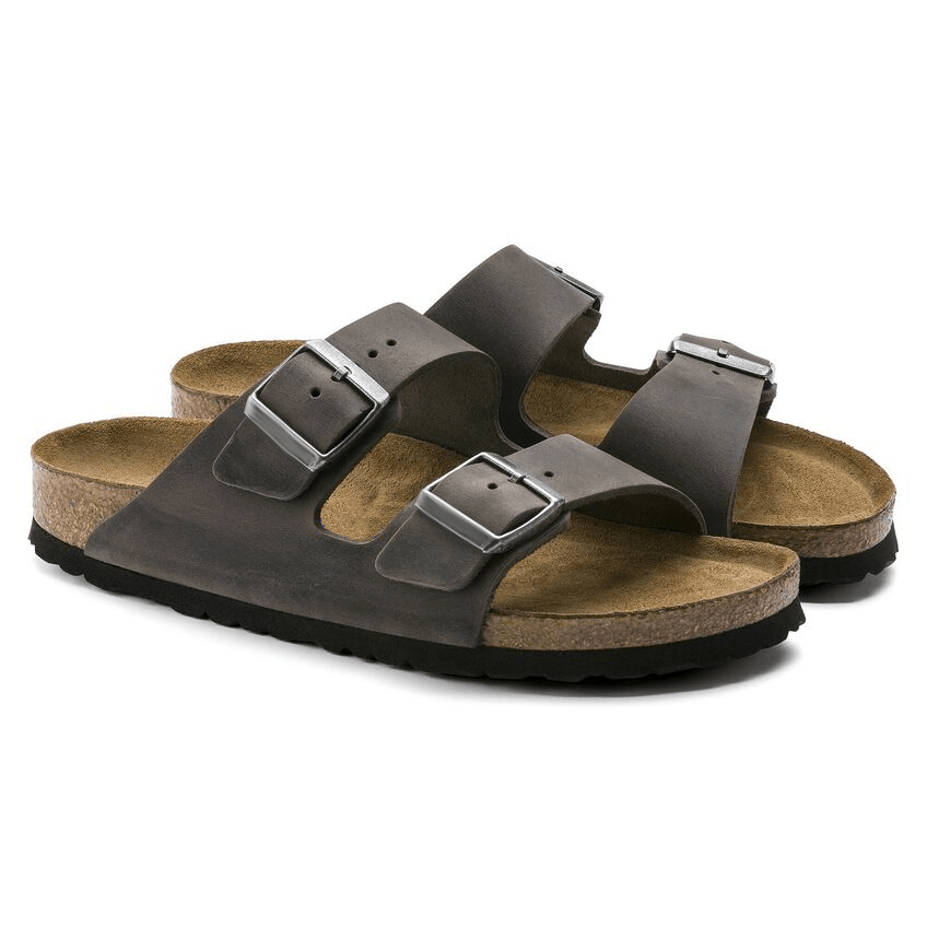 Two-Strap comfort | Soft Footbed | Oiled Leather | Iron