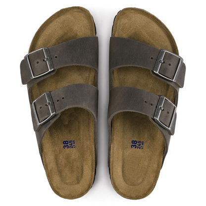 Two-Strap comfort | Soft Footbed | Oiled Leather | Iron