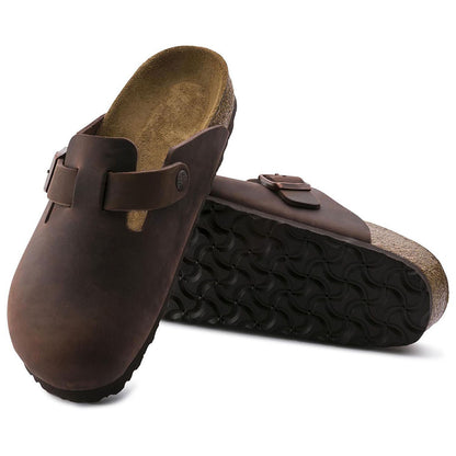 Closed-Toe cork slides | Soft Footbed | Oiled Leather | Habana Brown