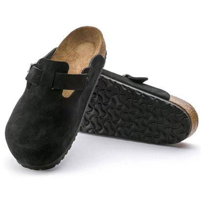 Closed-Toe cork slides | Soft Footbed | Suede | Black