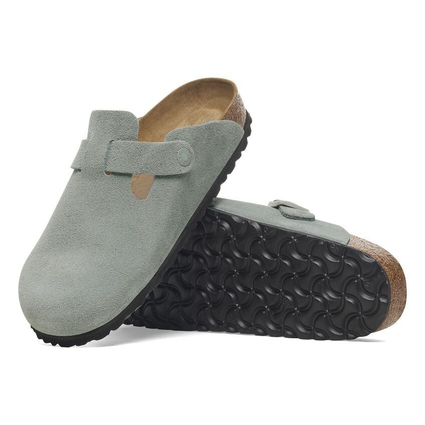 Closed-Toe cork slides | Soft Footbed | Suede | Pure Sage